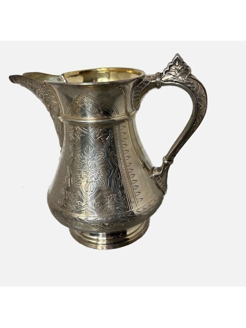 Vintage ReedBarton Pitcher Silverplate 6x5.5x4” Holds 3.5 Cups